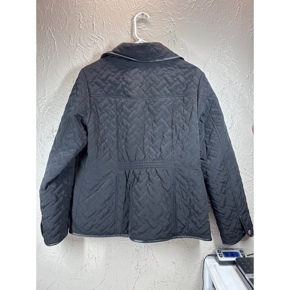 Relativity Womens Black Quilted Jacket Snap‎ Closure Collared Size Medium - Picture 2 of 5
